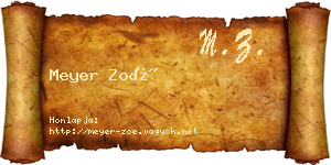 Meyer Zoé névjegykártya